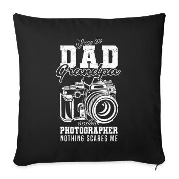 Photographie Photo Je suis un père grand-père et un - Housse de coussin décorative 45 x 45 cm - noir - Devant