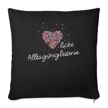 Alltagsbegleiterin Beruf Sozial Sozialer - Sofakissenbezug 45 x 45 cm - Schwarz - Vorne