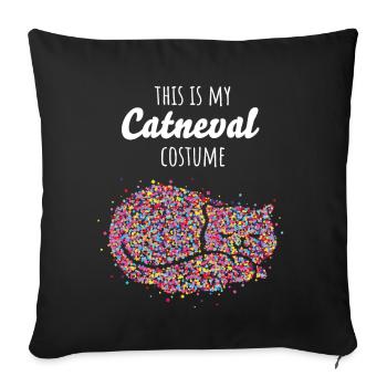 Costume De remplacement Carnaval Cologne Kölle Cat Propriétaire - Housse de coussin décorative 45 x 45 cm - noir - Devant