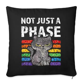 Rainbow Not just a Phase Pride Cats Gay - Sofa pillowcase 17,3'' x 17,3'' (45 x 45 cm) - black - Front