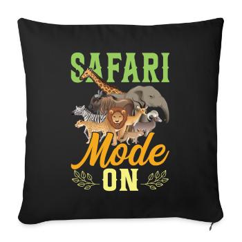 Safari-modus Ein - Familiensafari - Sofakissenbezug 45 x 45 cm - Schwarz - Vorne