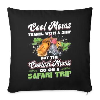Safari Mom - Familiensafari - Sofakissenbezug 45 x 45 cm - Schwarz - Vorne