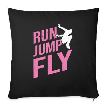 Free Running JRun Jump Fly Free Runner - Sofa pillowcase 17,3'' x 17,3'' (45 x 45 cm) - black - Front