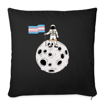 Transgender astronaut Trans Pride flag - Sofa pillowcase 17,3'' x 17,3'' (45 x 45 cm) - black - Front