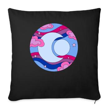 Bisexual Space Moon Bisexual Pride - Sofa pillowcase 17,3'' x 17,3'' (45 x 45 cm) - black - Front