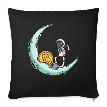 Un astronaute mine Bitcoin - Housse de coussin décorative 45 x 45 cm - noir - Devant