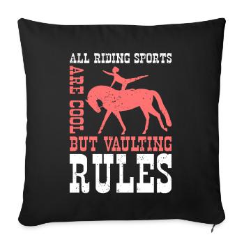 Voltigieren Pferdesport Voltigierer Geschenk - Sofakissenbezug 45 x 45 cm - Schwarz - Vorne
