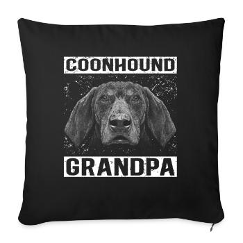 Coonhound Grand-père Propriétaire de chien Dog Gift - Housse de coussin décorative 45 x 45 cm - noir - Devant
