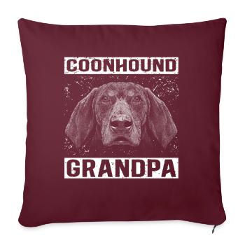 Coonhound Grand-père Propriétaire de chien Dog Gift - Housse de coussin décorative 45 x 45 cm - bordeaux - Devant