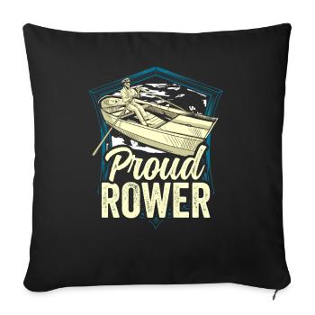 Fier Rameur Aviron Aviron Bateau Aviron Aviron - Housse de coussin décorative 45 x 45 cm - noir - Devant