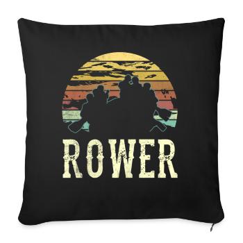 Rowing Rowing Rowing Boat Rowing Rowing - Sofa pillowcase 17,3'' x 17,3'' (45 x 45 cm) - black - Front