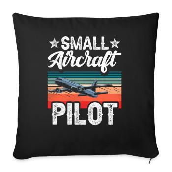 Small Aircraft Pilot Light Aircraft Private Aircraft - Sofa pillowcase 17,3'' x 17,3'' (45 x 45 cm) - black - Front