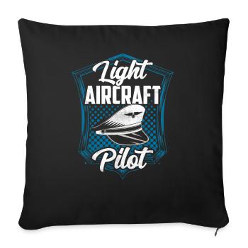Pilot Of a Light Aircraft Small Aircraft Jet - Sofa pillowcase 17,3'' x 17,3'' (45 x 45 cm) - black - Front