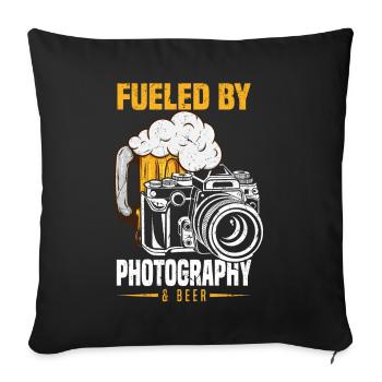 Photographe appareil photo motivé par la photographie & - Housse de coussin décorative 45 x 45 cm - noir - Devant