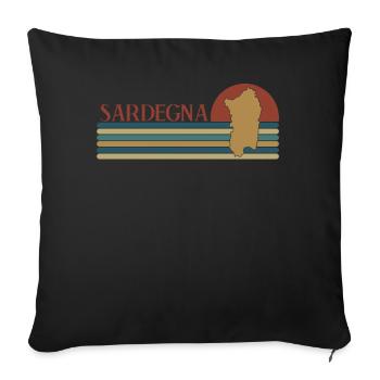 Sardegna Sardinien Retro Sardinia - Sofa pillowcase 17,3'' x 17,3'' (45 x 45 cm) - black - Front