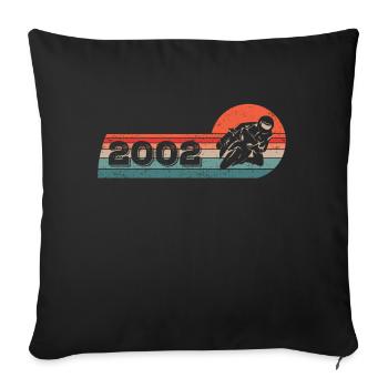 Motorcyclist Born 2002 Birthday Moped - Sofa pillowcase 17,3'' x 17,3'' (45 x 45 cm) - black - Front