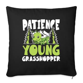 Patinece Young Grasshopper - Sofakissenbezug 45 x 45 cm - Schwarz - Vorne