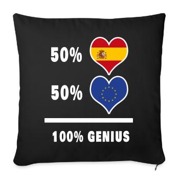L'Europe et l'Espagne génie / cadeau - Housse de coussin décorative 45 x 45 cm - noir - Devant
