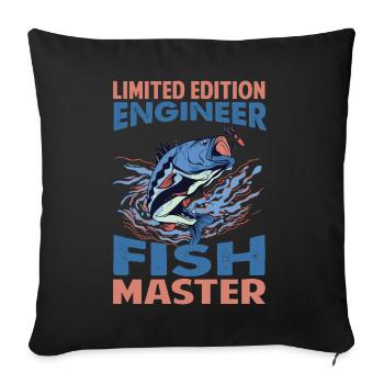 Limited Edition Engineer Fish Master - Fishing - F - Sofakissenbezug 45 x 45 cm - Schwarz - Vorne