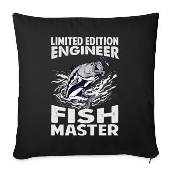 Limited Edition Engineer Fish Master - Fishing - F - Sofakissenbezug 45 x 45 cm - Schwarz - Vorne
