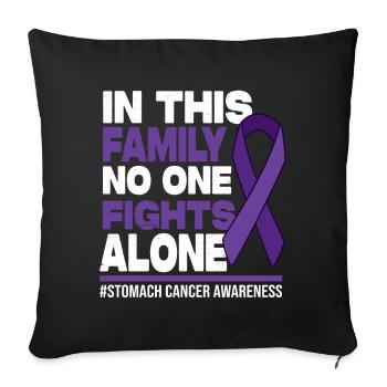 No One Fights Alone - Stomach Cancer Awareness - Sofa pillowcase 17,3'' x 17,3'' (45 x 45 cm) - black - Front