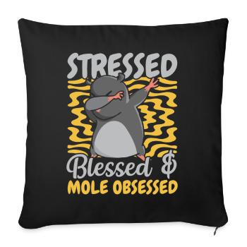 Mole Possessed Animal Mole Lovers Mole - Sofa pillowcase 17,3'' x 17,3'' (45 x 45 cm) - black - Front