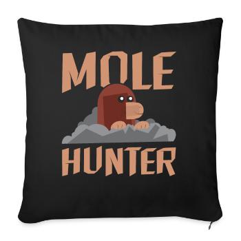 Mole Hunter Animal Hunter Wild Animal Mole - Sofa pillowcase 17,3'' x 17,3'' (45 x 45 cm) - black - Front