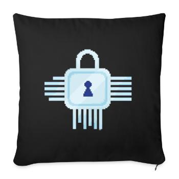 Retro Pixel IT Lock - Sofa pillowcase 17,3'' x 17,3'' (45 x 45 cm) - black - Front