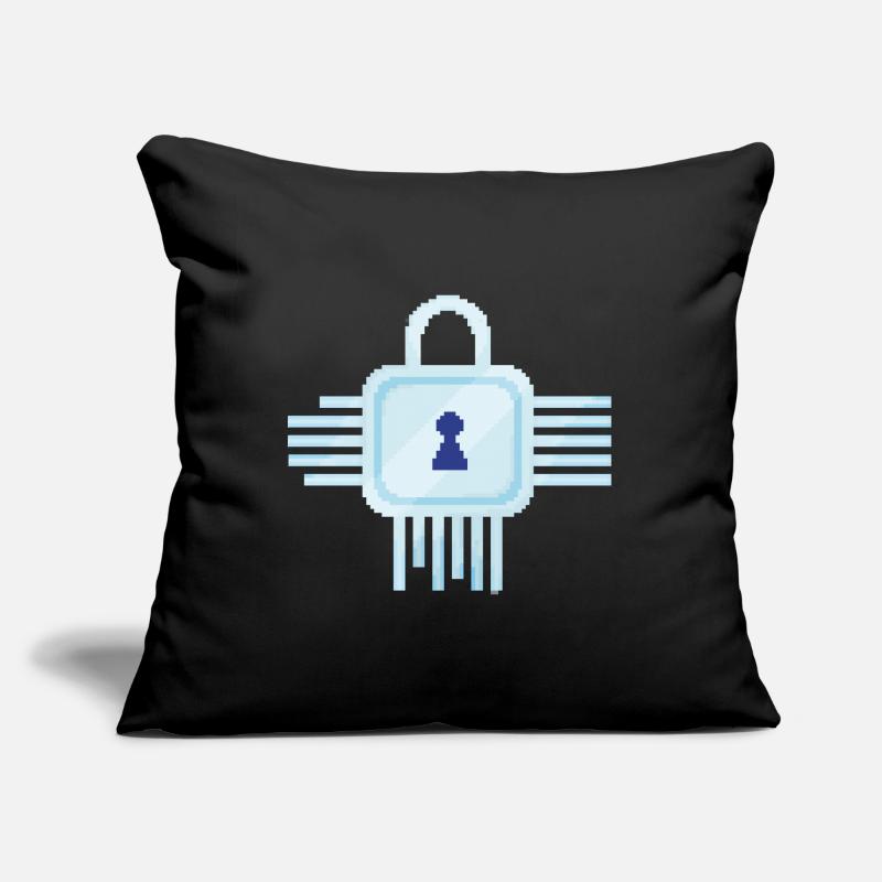 Serrure informatique Retro Pixel Housse de coussin décorative 45 x 45 cm