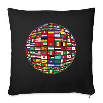belle paix tous les drapeaux « contre le racisme » - Housse de coussin décorative 45 x 45 cm - noir - Devant
