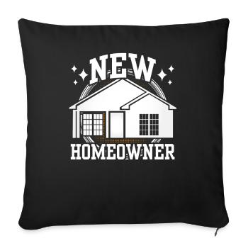 New Homeowner Landlord Homeowner House - Sofa pillowcase 17,3'' x 17,3'' (45 x 45 cm) - black - Front