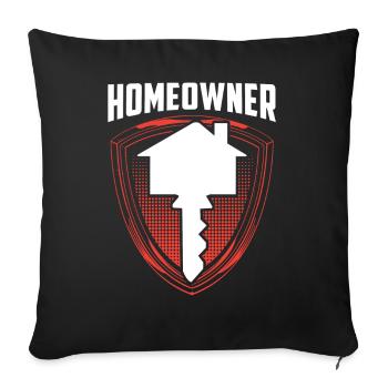 Propriétaire Propriétaire Maison Hôte - Housse de coussin décorative 45 x 45 cm - noir - Devant