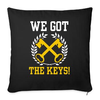 Nous avons les clés des propriétaires hôtes - Housse de coussin décorative 45 x 45 cm - noir - Devant
