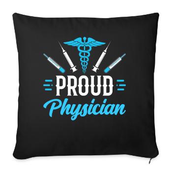 Fier médecin Profession Médecine Docteur - Housse de coussin décorative 45 x 45 cm - noir - Devant