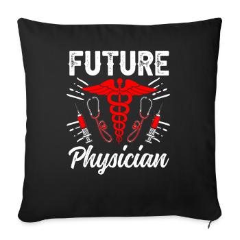 Futur Docteur Médecine Profession médicale - Housse de coussin décorative 45 x 45 cm - noir - Devant