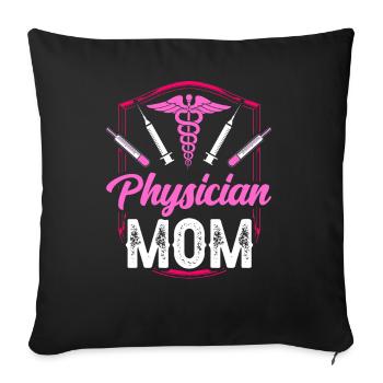 Médecin Mère Médecine Profession médicale Médecin - Housse de coussin décorative 45 x 45 cm - noir - Devant