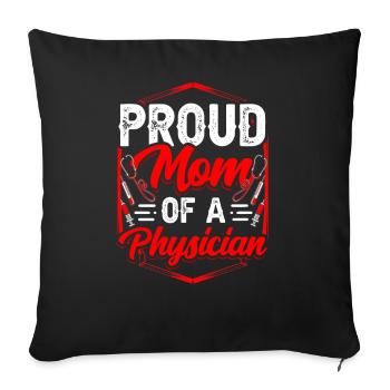 Stolze Mutter Eines Arztes Arzt Mediziner Doktor - Sofakissenbezug 45 x 45 cm - Schwarz - Vorne