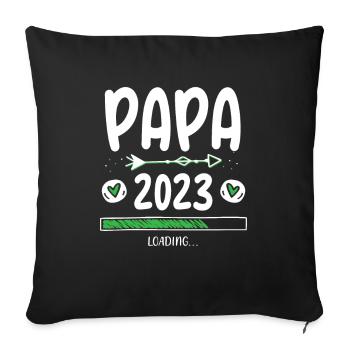 Papa 2023 Chargement - Housse de coussin décorative 45 x 45 cm - noir - Devant
