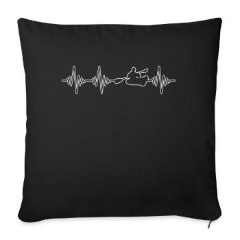 Canoe Kayak Heartbeat - Sofa pillowcase 17,3'' x 17,3'' (45 x 45 cm) - black - Front