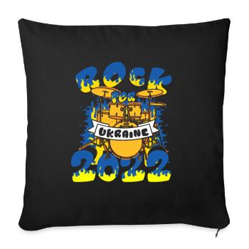 Rock For Ukraine 2022 Instrument de batterie - Housse de coussin décorative 45 x 45 cm - noir - Devant