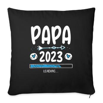 Papa 2023 Chargement - Housse de coussin décorative 45 x 45 cm - noir - Devant