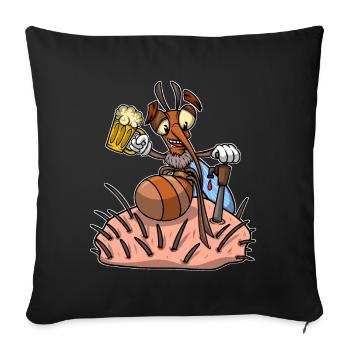 Insect Mosquito Drinking Beer Mosquitoes - Sofa pillowcase 17,3'' x 17,3'' (45 x 45 cm) - black - Front