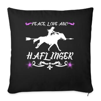 Haflinger Pferd - Sofakissenbezug 45 x 45 cm - Schwarz - Vorne