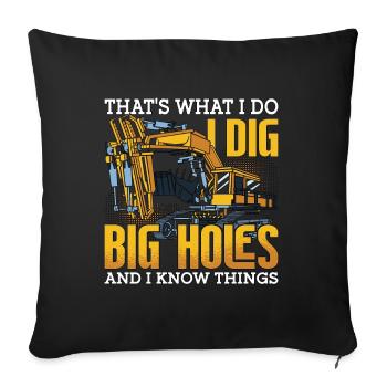Excavator Construction Workers Excavators Excavator Drivers Gift - Sofa pillowcase 17,3'' x 17,3'' (45 x 45 cm) - black - Front