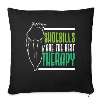 Shoe beaks are the best therapy Klapperstorc - Sofa pillowcase 17,3'' x 17,3'' (45 x 45 cm) - black - Front