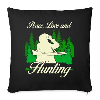 Jägerin Jäger Jagd Jagdschein Jagen - Sofakissenbezug 45 x 45 cm - Schwarz - Vorne