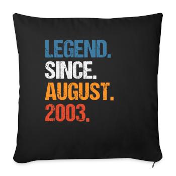 Légende depuis août 2003 Anniversaire - Housse de coussin décorative 45 x 45 cm - noir - Devant