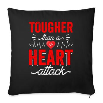 Harder than a heart attack heart attack heart attack - Sofa pillowcase 17,3'' x 17,3'' (45 x 45 cm) - black - Front
