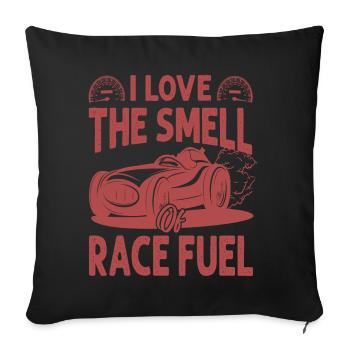 J’aime l’odeur du carburant de course - Course - Course - Moi - Housse de coussin décorative 45 x 45 cm - noir - Devant