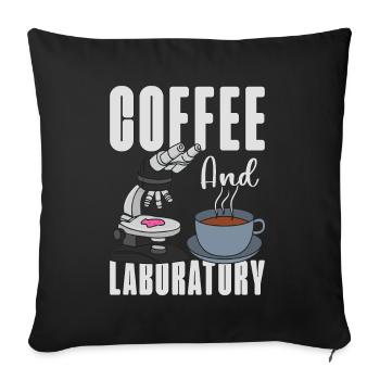 Technicien de laboratoire Technicien de laboratoire Coffee Science Gift - Housse de coussin décorative 45 x 45 cm - noir - Devant